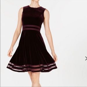 Calvin Klein purple velvet dress 4P